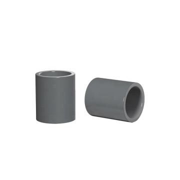 Good Quality PVC UPVC Plastic Grey Color Rubber Joint Pipe Fittings Full Coupling